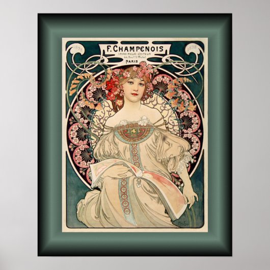 Poster Alphonse Mucha ~ F. Champenois Imprimeur Editeur ~ (Devant)