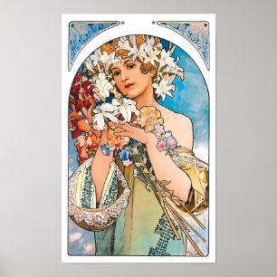 Poster Alphonse Mucha - Fleur - Art Nouveau Rétro