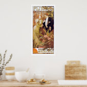 Poster Alphonse Mucha. Flirt   Biscuits Lefevre Utile (Cuisine)