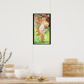 Poster Alphonse Mucha Girl in Garden (Cuisine)