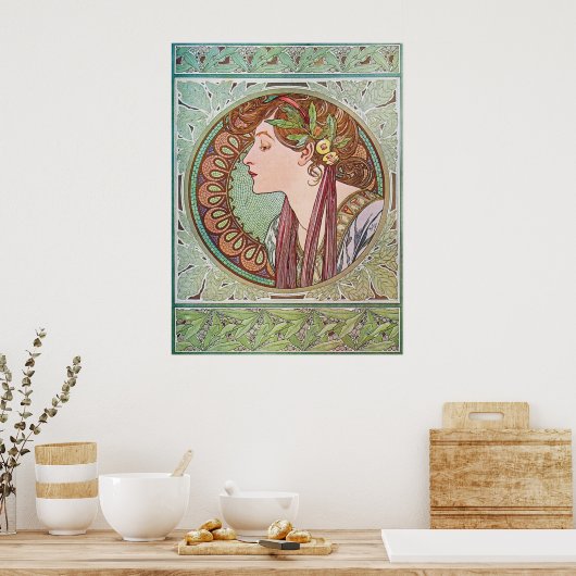 Poster Alphonse Mucha Goddess Art (Cuisine)