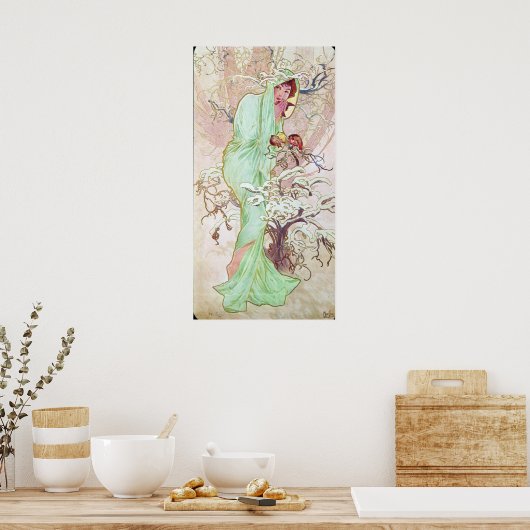 Poster Alphonse Mucha Hiver, 1896 (Cuisine)