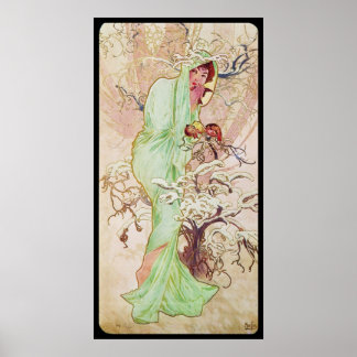 Poster Alphonse Mucha Hiver Winter