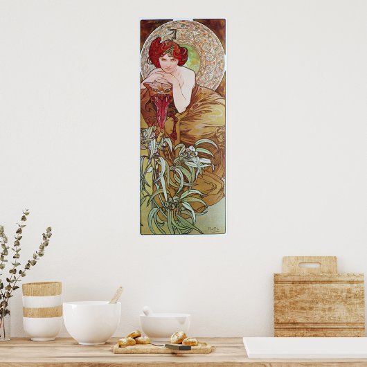Poster Alphonse Mucha.L 'Emeraude/Emerald, 1900 (Cuisine)