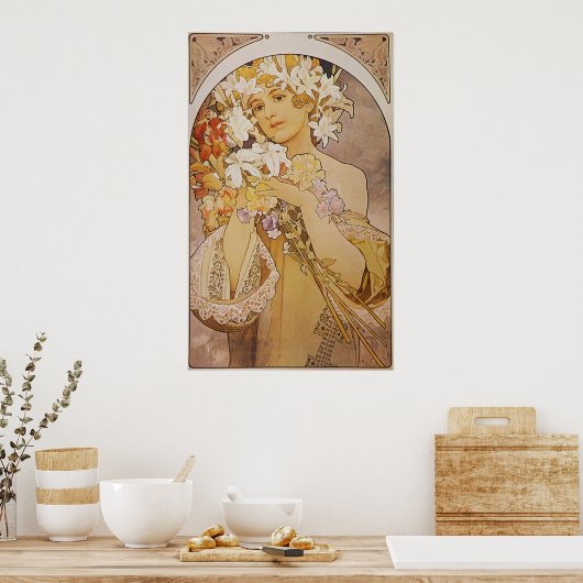 Poster Alphonse Mucha. La Fleur/Fleurs, c.1897 (Cuisine)