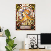 Poster Alphonse Mucha. La Plume/Zodiac, 1896. (Bureau à domicile)