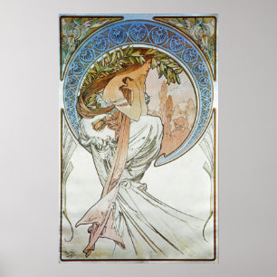 Poster Alphonse Mucha. La Poesie/poésie, 1898