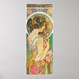 Poster Alphonse Mucha. La Primevere/Polyanthus, 1899