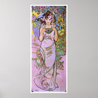 Poster Alphonse Mucha. La Rose/Rose, 1897