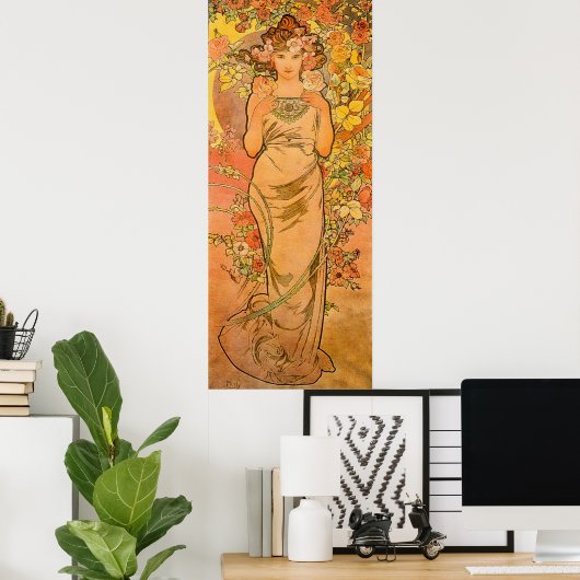 Poster Alphonse Mucha L'affiche Rose (Bureau à domicile)