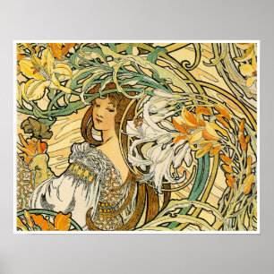 Poster Alphonse Mucha : Langue des Fleurs