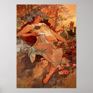 Poster Alphonse Mucha - L'Automne - Les Saisons