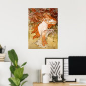Poster Alphonse Mucha - Le printemps - Les saisons (Bureau à domicile)