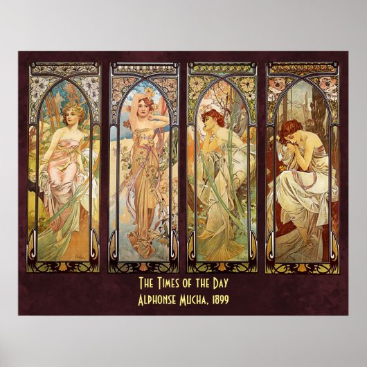 Poster Alphonse Mucha, Le Temps du Jour (Devant)