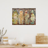 Poster Alphonse Mucha - Les heures du jour (Cuisine)