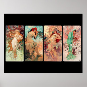 Poster Alphonse Mucha, Les Quatre Saisons (1896)