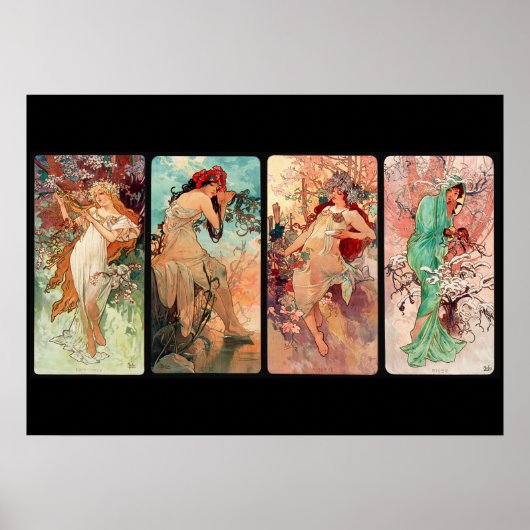 Poster Alphonse Mucha, Les Quatre Saisons (1896) (Devant)