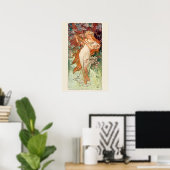 Poster Alphonse Mucha, Les Saisons (1896) Printemps (Bureau à domicile)
