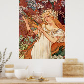 Poster Alphonse Mucha, Les Saisons (1896) Printemps (Cuisine)