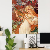 Poster Alphonse Mucha, Les Saisons (1896) Printemps (Bureau à domicile)
