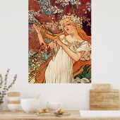 Poster Alphonse Mucha, Les Saisons (1896) Printemps (Cuisine)