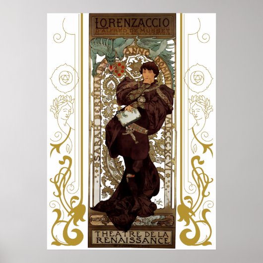 Poster Alphonse Mucha - Lorenzaccio - Art Nouveau (Devant)