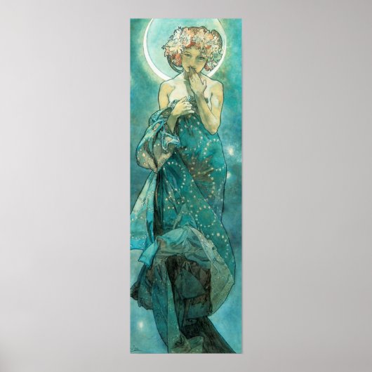 Poster Alphonse Mucha Lune Clair De Lune Art Nouveau (Devant)