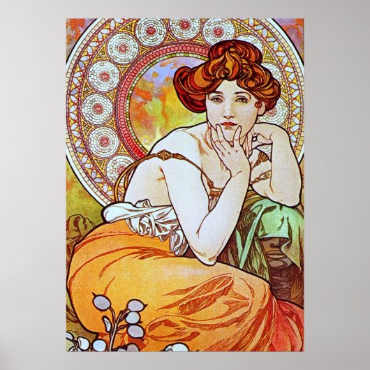Poster Alphonse Mucha Magnifique femme Art Nouveau #15 (Devant)