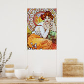 Poster Alphonse Mucha Magnifique femme Art Nouveau #15 (Cuisine)
