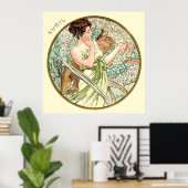 Poster Alphonse Mucha Mois D'Avril (Bureau à domicile)