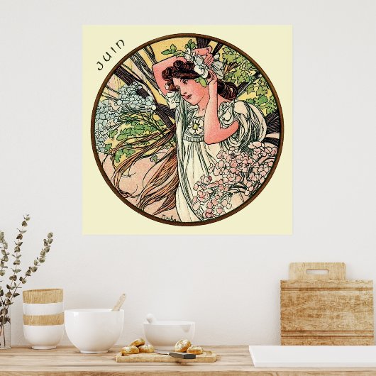 Poster Alphonse Mucha Mois De Juin (Cuisine)