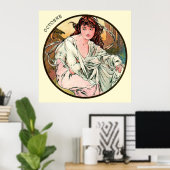 Poster Alphonse Mucha Mois D'Octobre (Bureau à domicile)