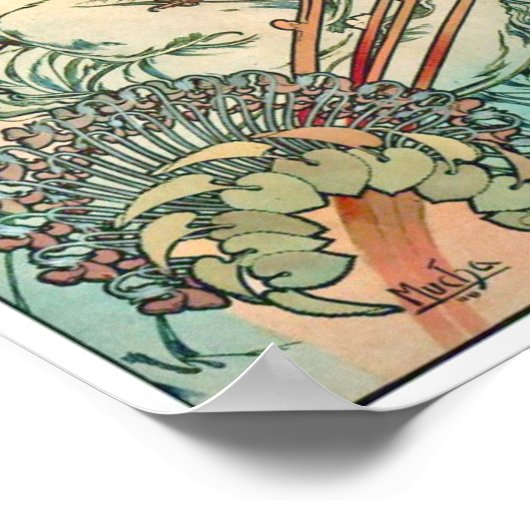 Poster Alphonse Mucha Monaco, Monte-Carlo, 1897 (Coin)