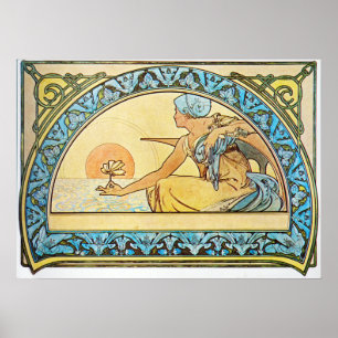 Poster Alphonse Mucha. Nenuphar/Nénuphar, 1898