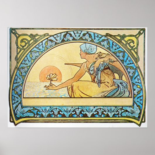 Poster Alphonse Mucha. Nenuphar/Nénuphar, 1898 (Devant)