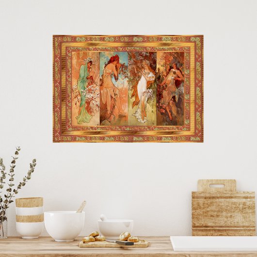 Poster  Alphonse Mucha Panel Art Nouveau (Keuken)