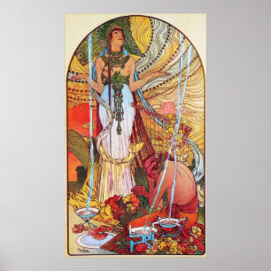 Poster Alphonse Mucha Peacock