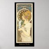 Poster Alphonse Mucha Peinture sur noir (Devant)