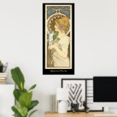 Poster Alphonse Mucha Peinture sur noir (Bureau à domicile)