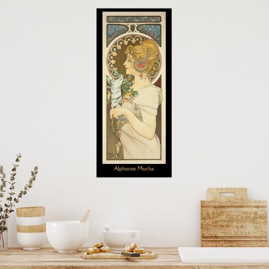 Poster Alphonse Mucha Peinture sur noir (Cuisine)
