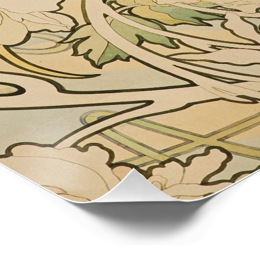 Poster Alphonse Mucha - Peonies (Coin)