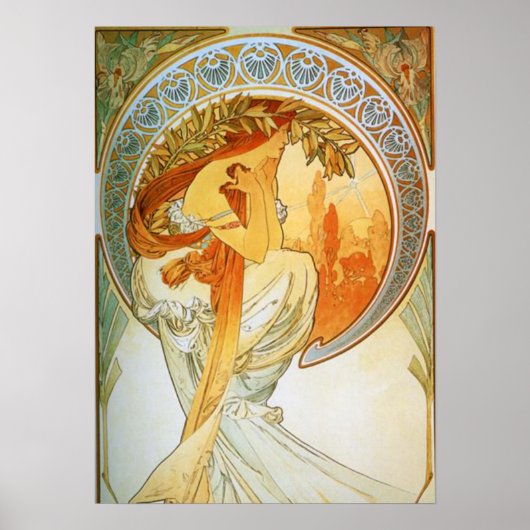 Poster Alphonse Mucha - Poésie (Devant)