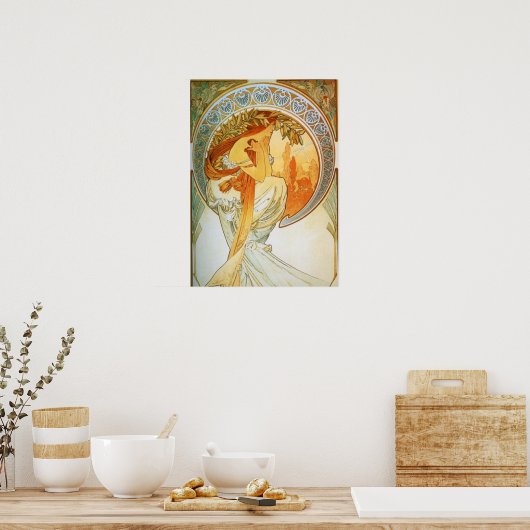 Poster Alphonse Mucha - Poésie (Cuisine)