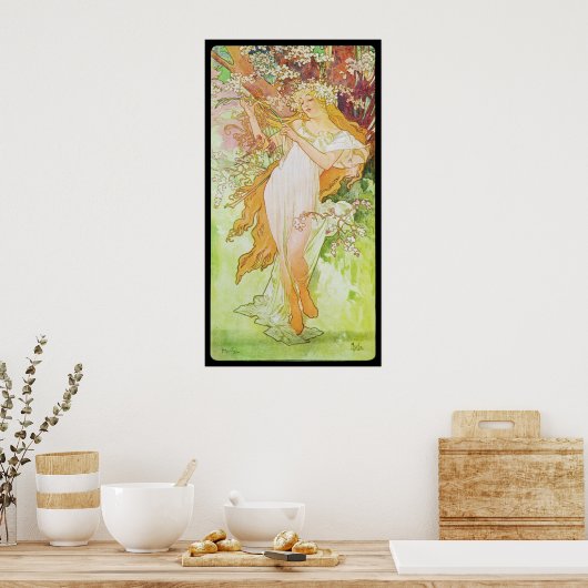 Poster Alphonse Mucha Printemps (Cuisine)