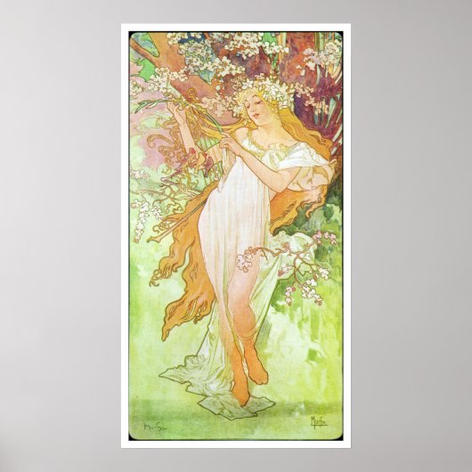 Poster Alphonse Mucha Printemps/Printemps, 1896 (Devant)