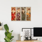 Poster Alphonse Mucha, Quatre Pierres Précieuses (Bureau à domicile)