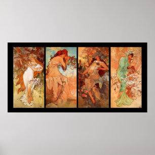 Poster Alphonse Mucha Quatre Saisons