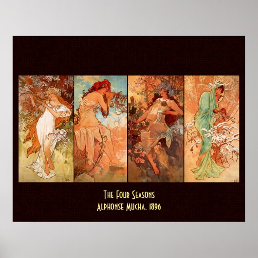Poster Alphonse Mucha, Quatre Saisons (Devant)