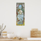 Poster Alphonse Mucha. Repos De La Nuit/Sciage Nocturne (Cuisine)