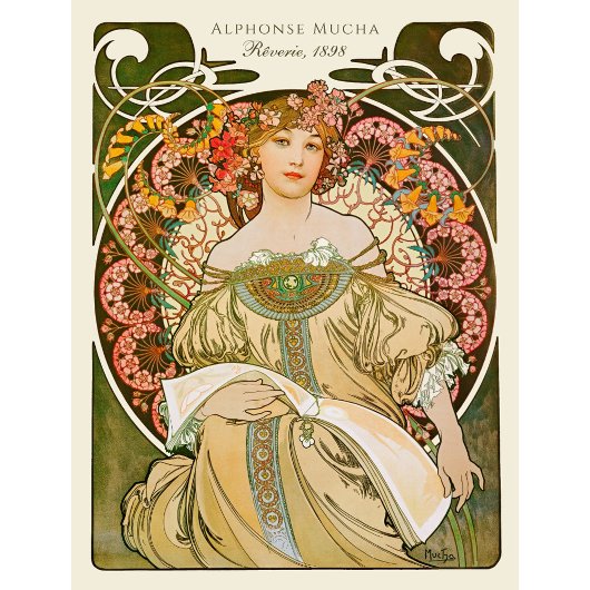 Poster Alphonse Mucha Rêverie Daydream CC0879 Art Nouveau